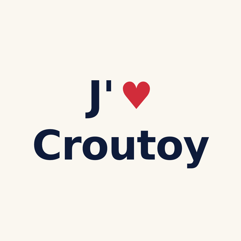 Tasse personnalisée Croutoy — design J'aime Croutoy
