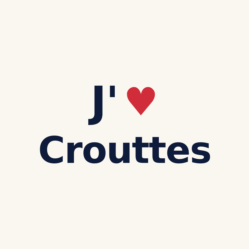 Tasse personnalisée Crouttes — design J'aime Crouttes