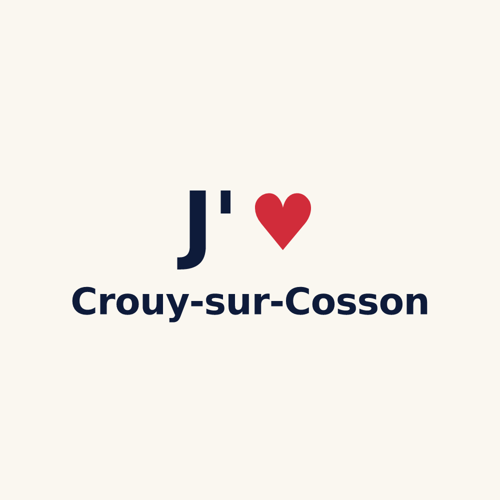 Tasse personnalisée Crouy-sur-Cosson — design J'aime Crouy-sur-Cosson