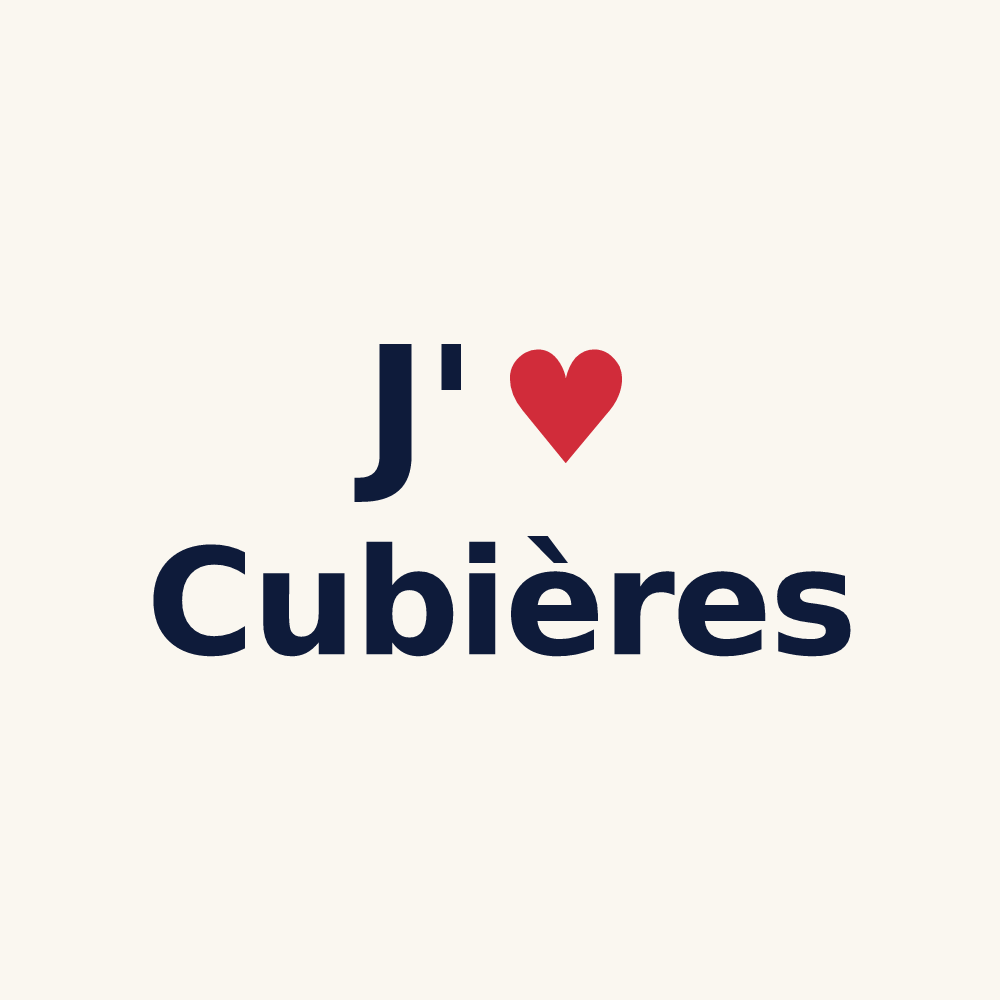 Tasse personnalisée Cubières — design « J'aime Cubières » imprimé sur la tasse