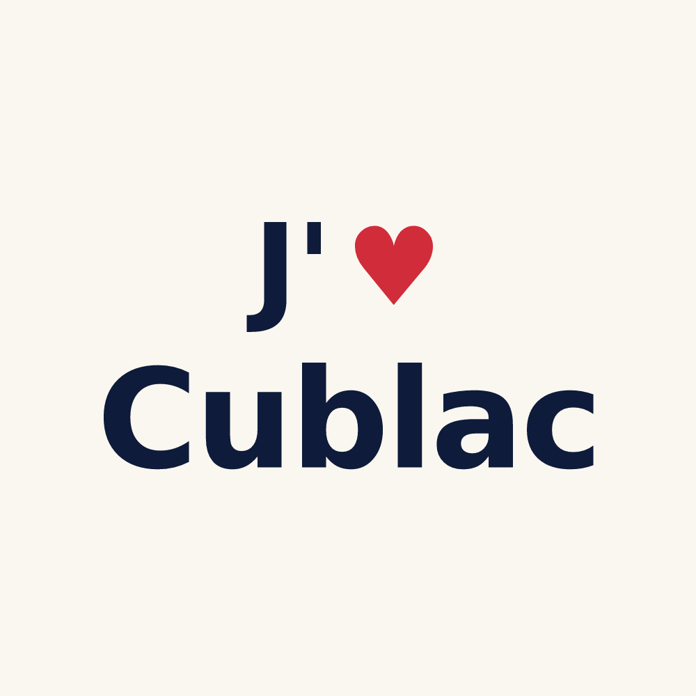 Tasse personnalisée Cublac — design J'aime Cublac
