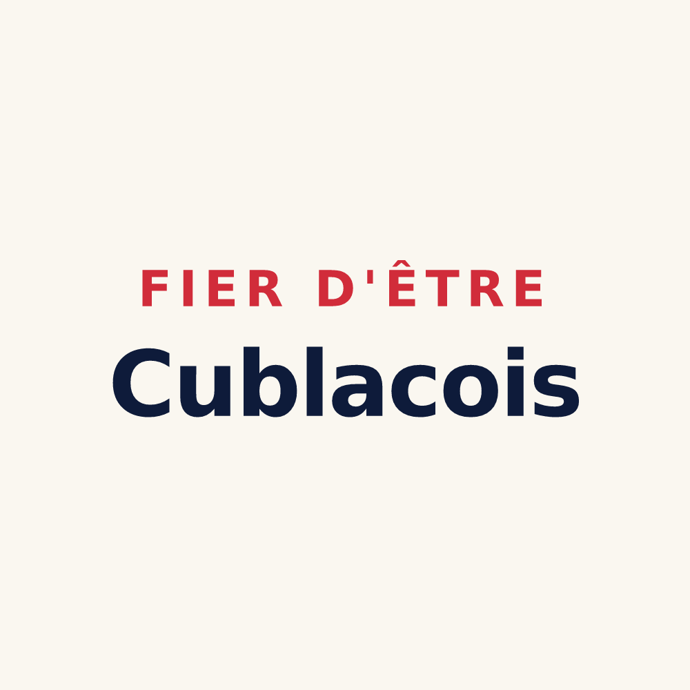 Tasse « Fier d'être Cublacois » — design pour Cublac