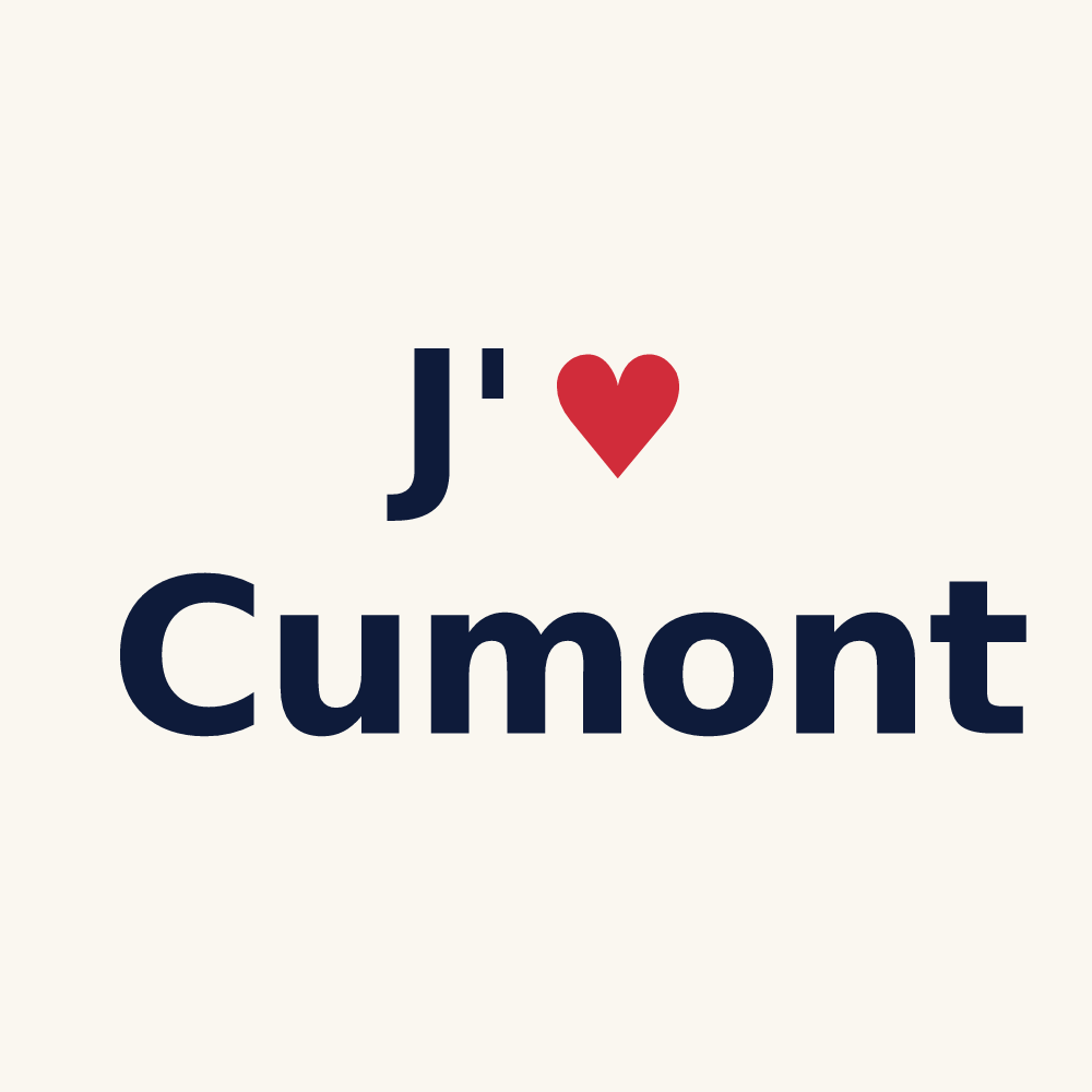 Tasse personnalisée Cumont — design « J'aime Cumont » imprimé sur la tasse