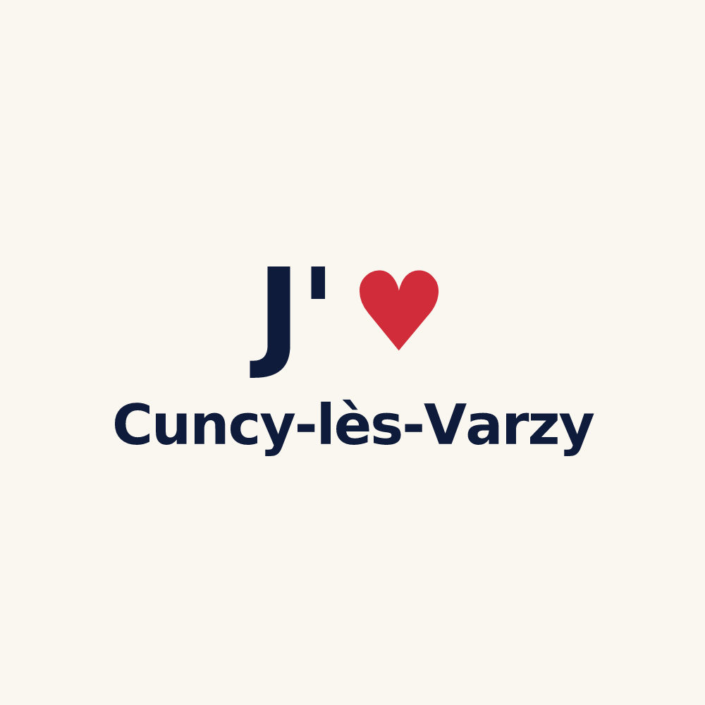 Tasse personnalisée Cuncy-lès-Varzy — design J'aime Cuncy-lès-Varzy
