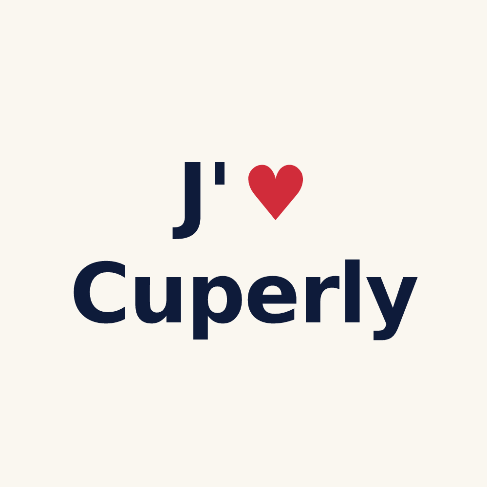 Tasse personnalisée Cuperly — design J'aime Cuperly
