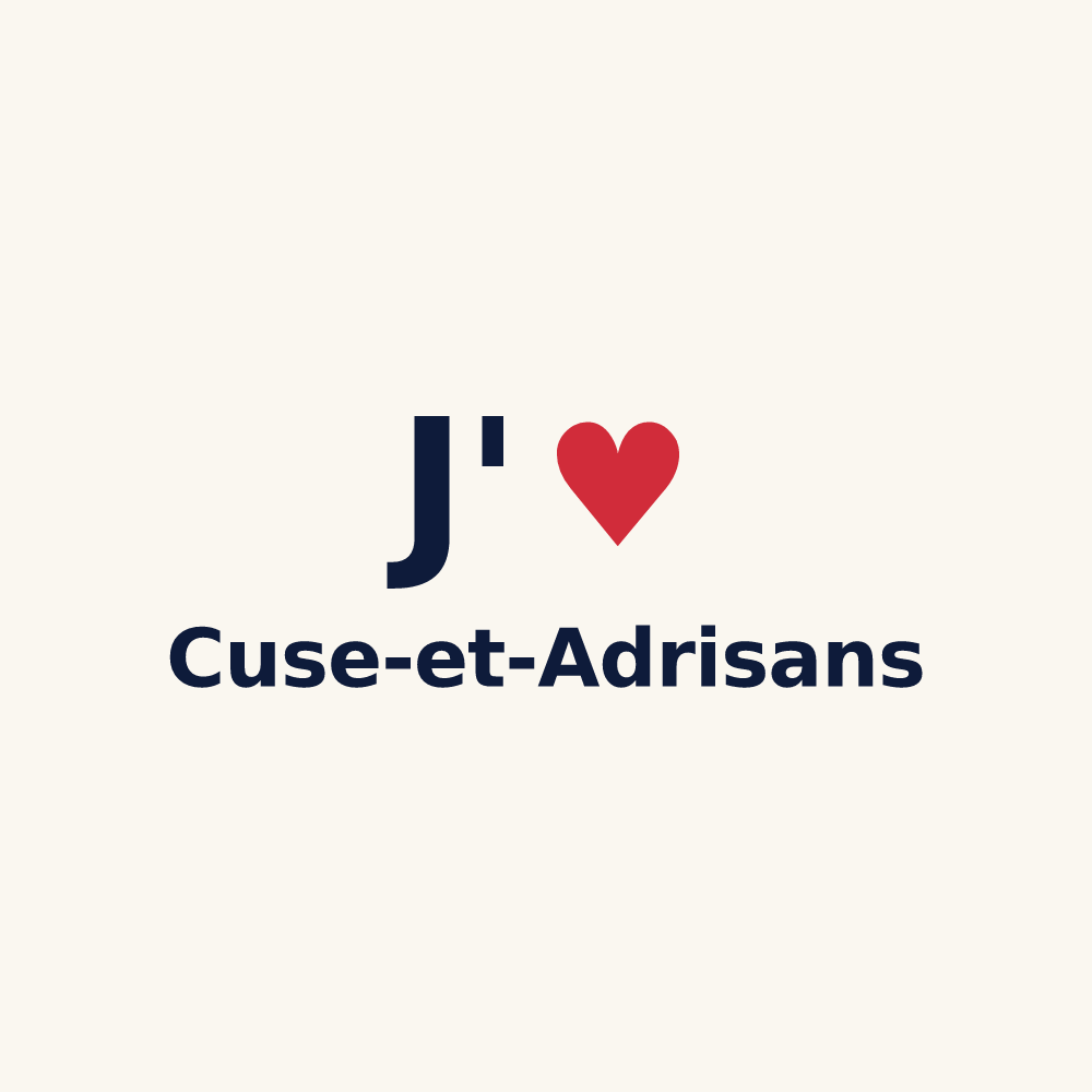Tasse personnalisée Cuse-et-Adrisans — design J'aime Cuse-et-Adrisans