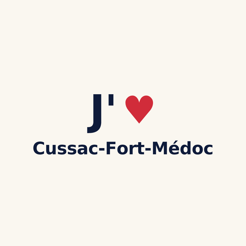 Tasse personnalisée Cussac-Fort-Médoc — design J'aime Cussac-Fort-Médoc