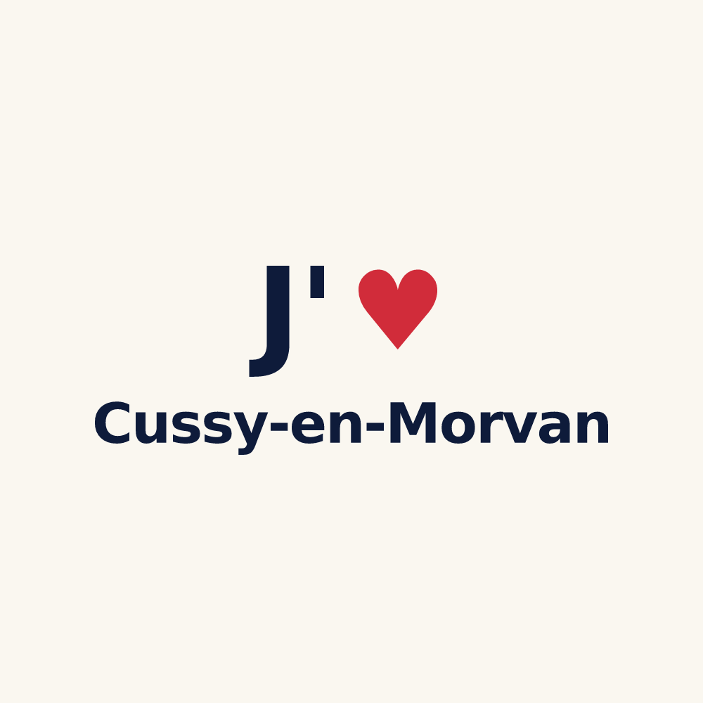 Tasse personnalisée Cussy-en-Morvan — design J'aime Cussy-en-Morvan