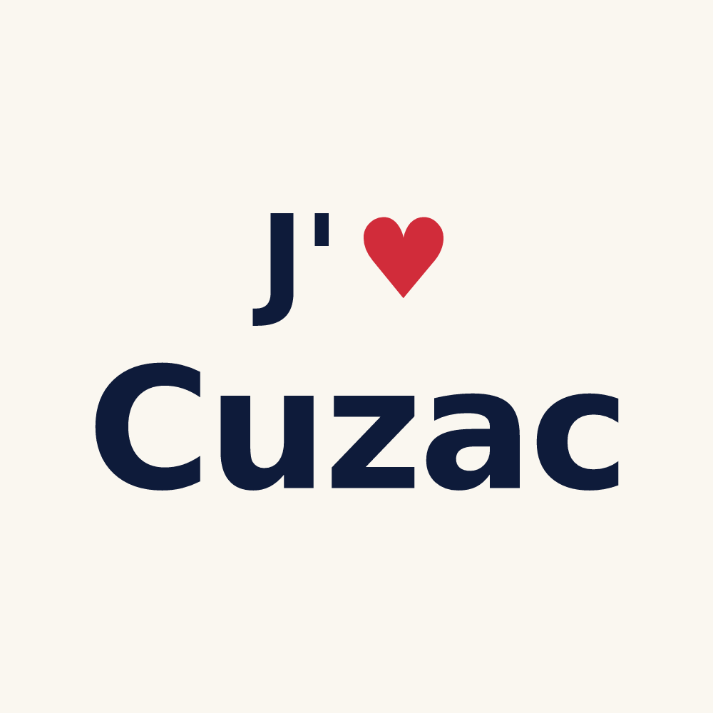 Tasse personnalisée Cuzac — design J'aime Cuzac