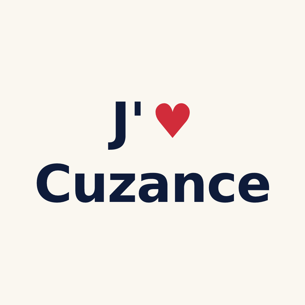 Tasse personnalisée Cuzance — design J'aime Cuzance