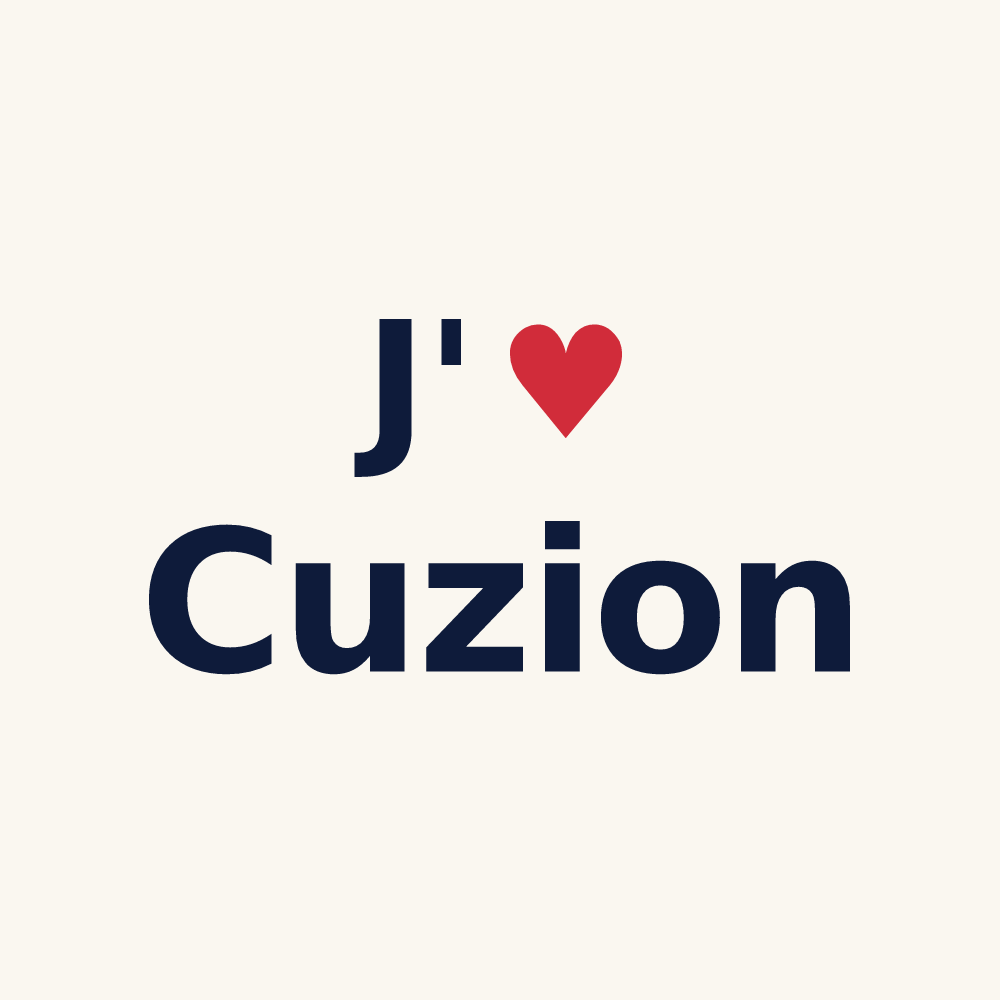 Tasse personnalisée Cuzion — design J'aime Cuzion