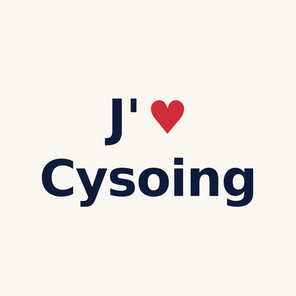 Tasse personnalisée Cysoing — design « J'aime Cysoing » imprimé sur la tasse