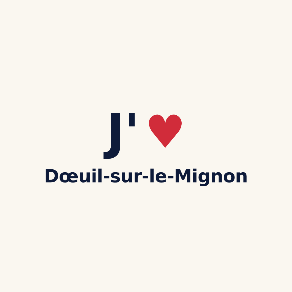 Tasse personnalisée Dœuil-sur-le-Mignon — design J'aime Dœuil-sur-le-Mignon
