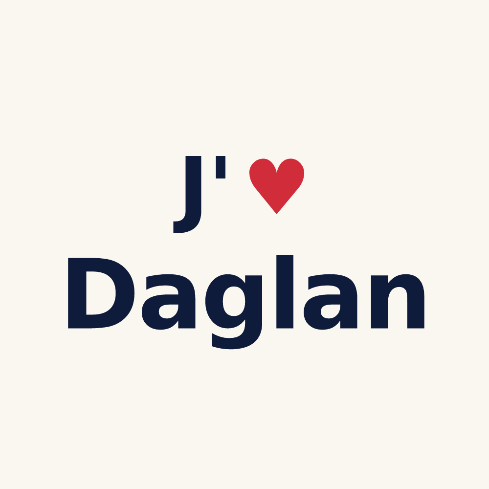 Tasse personnalisée Daglan — design J'aime Daglan