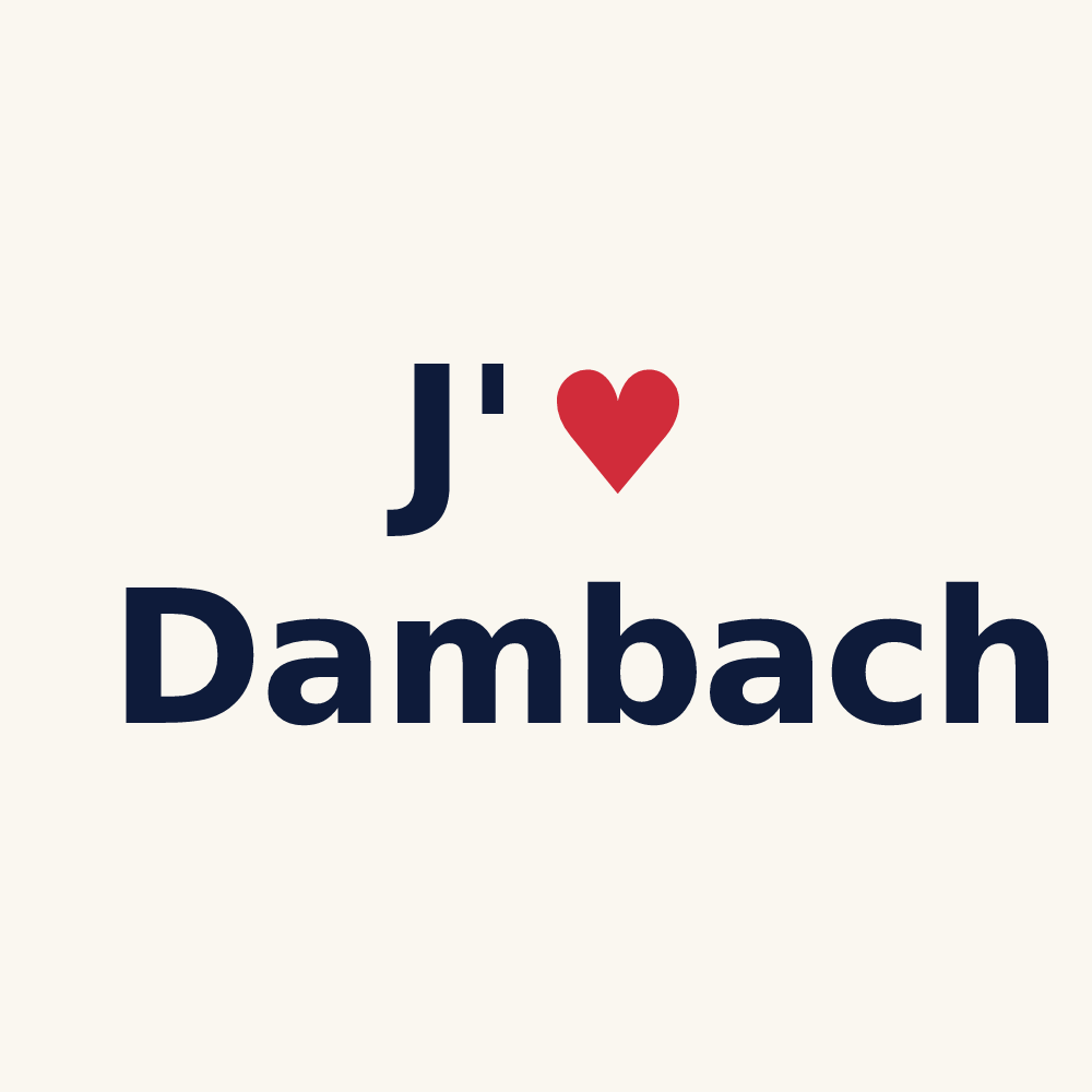Tasse personnalisée Dambach — design J'aime Dambach