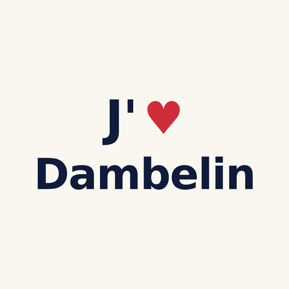 Tasse personnalisée Dambelin — design J'aime Dambelin