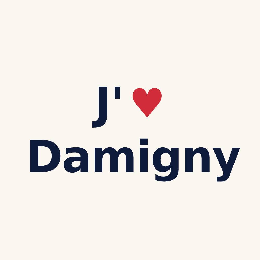 Tasse personnalisée Damigny — design J'aime Damigny
