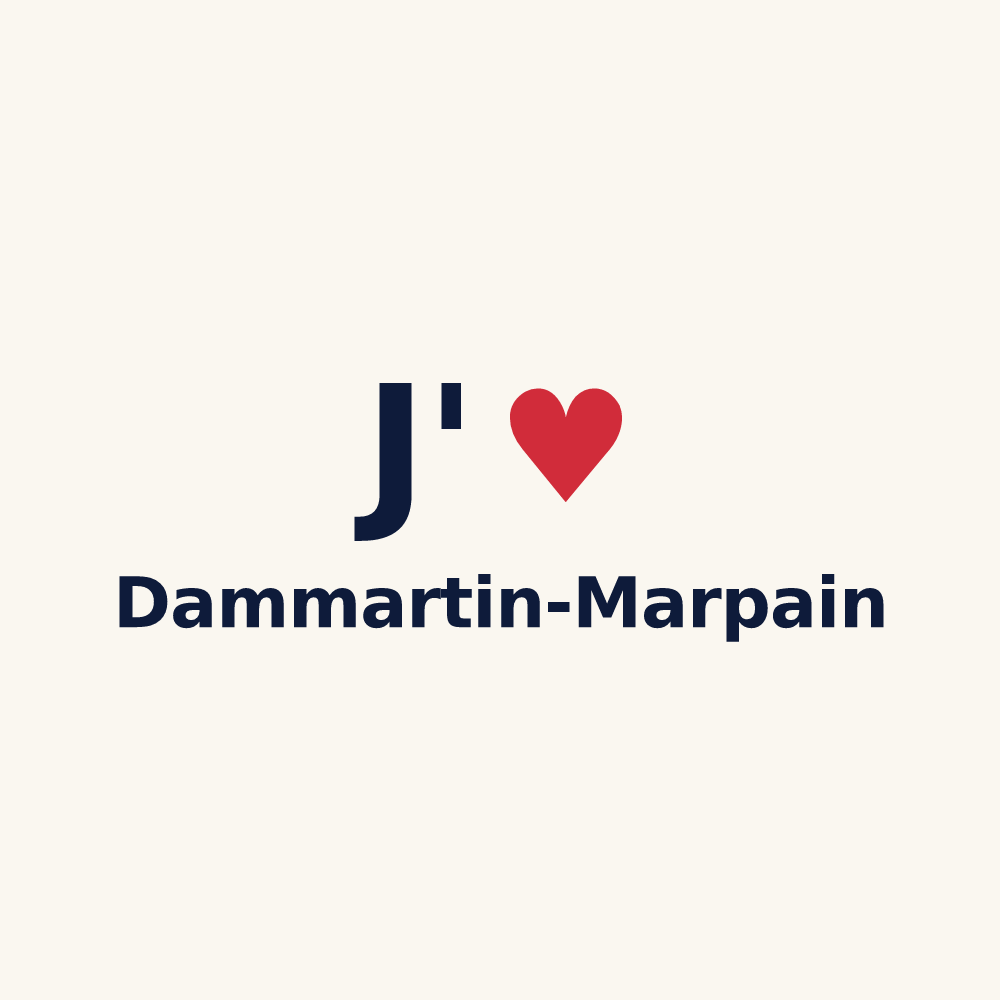 Tasse personnalisée Dammartin-Marpain — design « J'aime Dammartin-Marpain » imprimé sur la tasse
