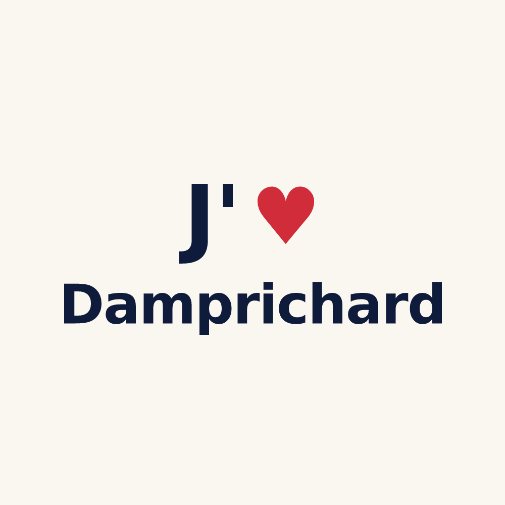 Tasse personnalisée Damprichard — design J'aime Damprichard