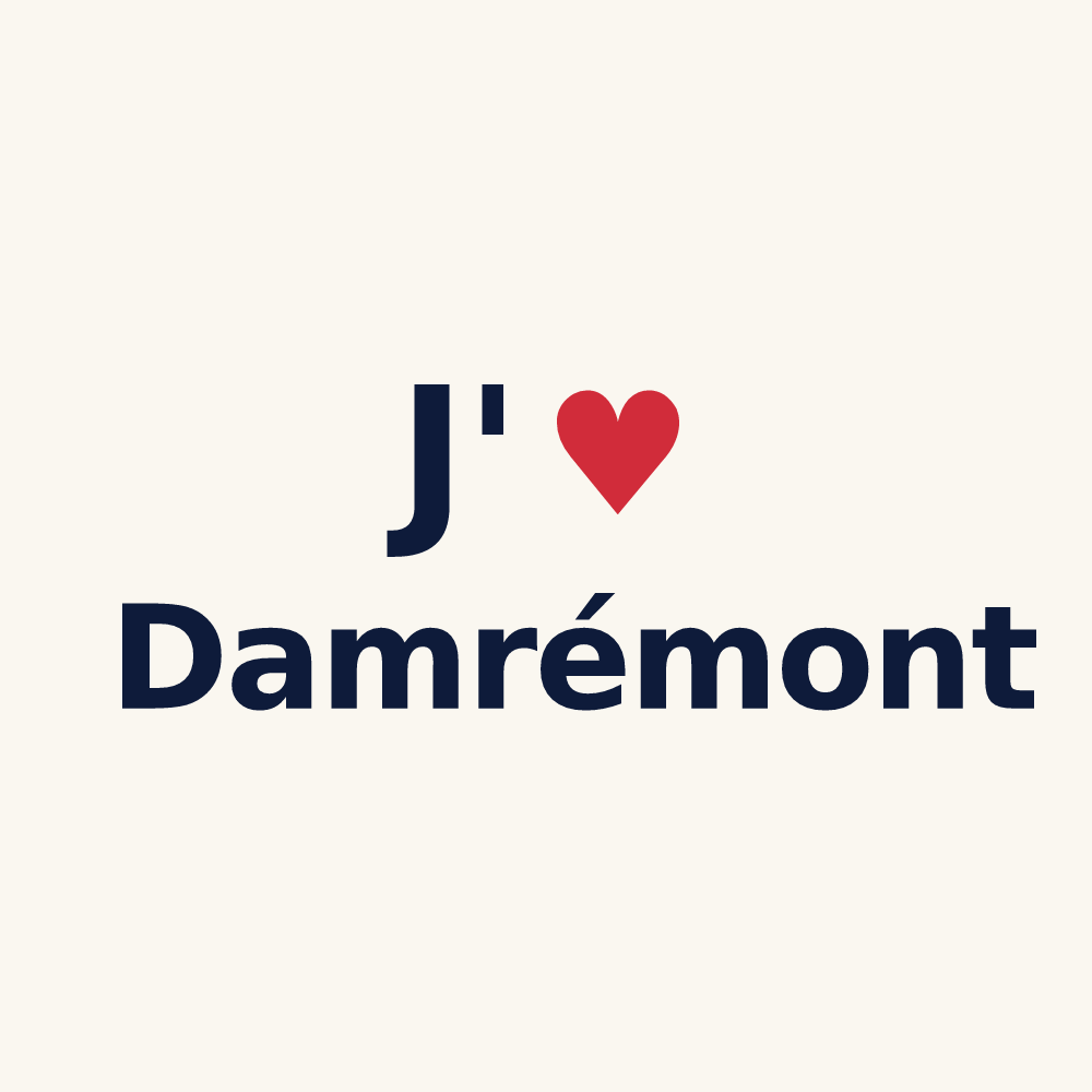 Tasse personnalisée Damrémont — design J'aime Damrémont