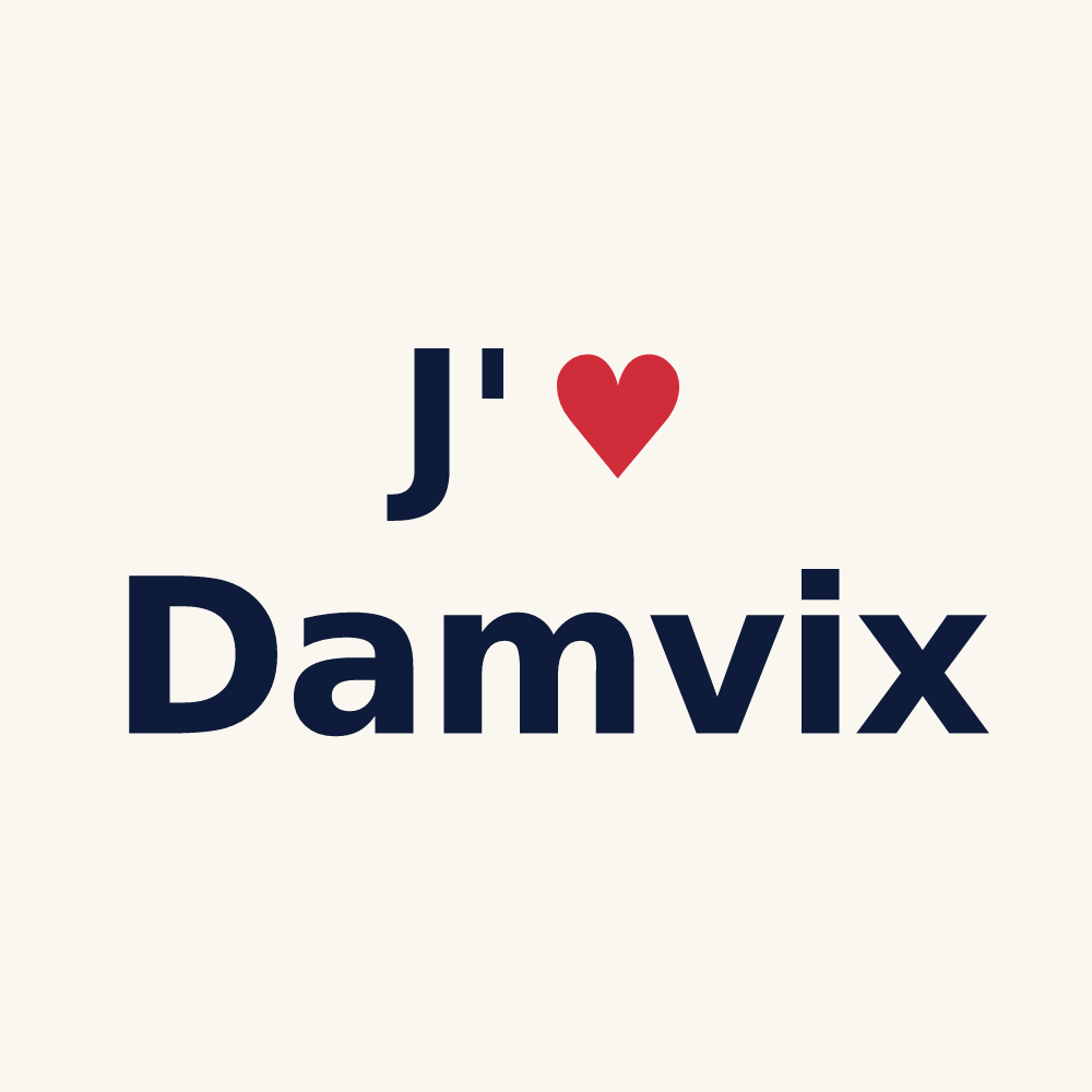 Tasse personnalisée Damvix — design J'aime Damvix