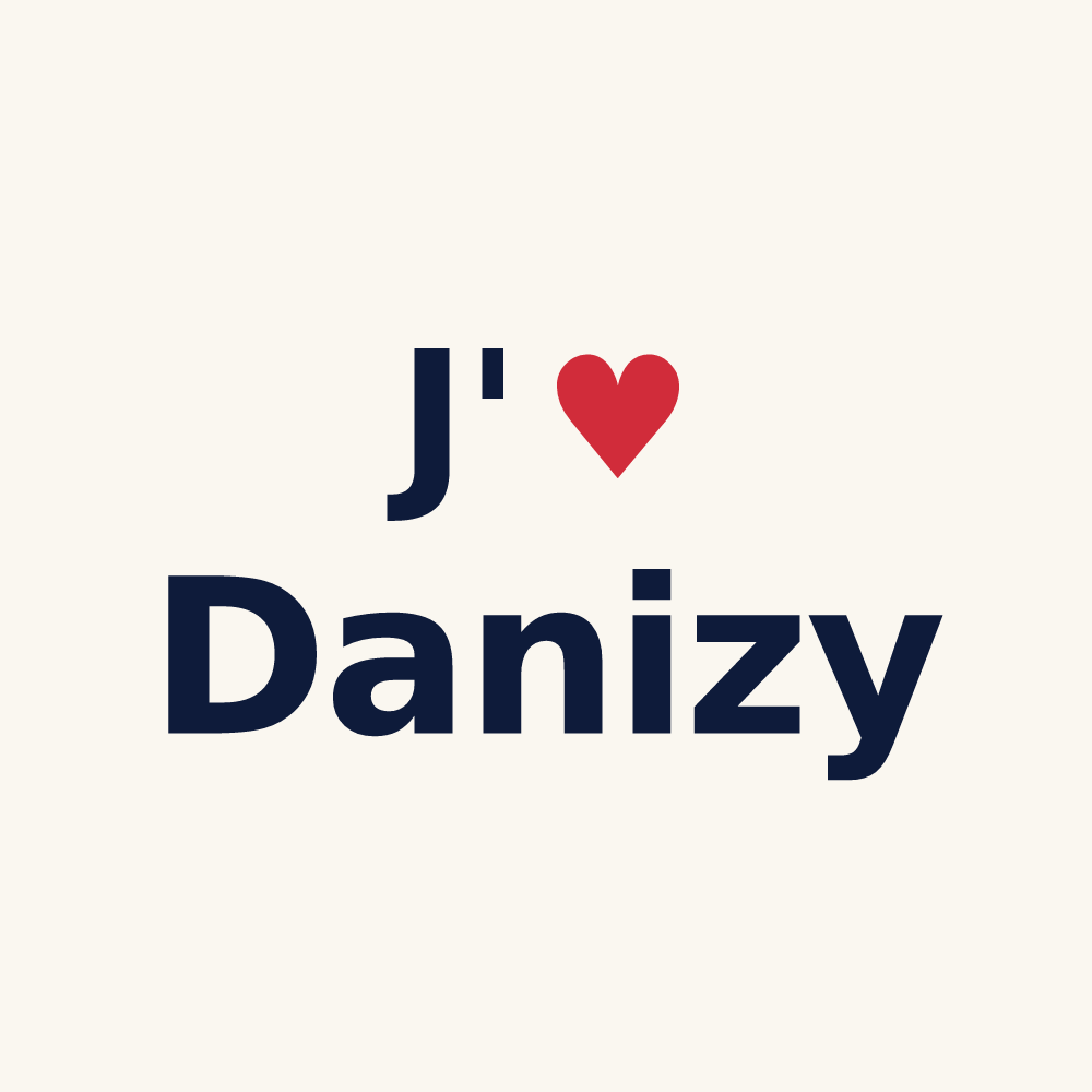 Tasse personnalisée Danizy — design « J'aime Danizy » imprimé sur la tasse