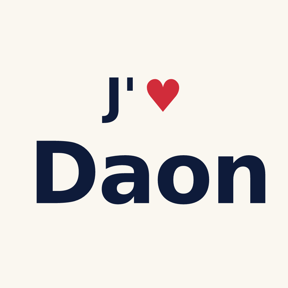 Tasse personnalisée Daon — design « J'aime Daon » imprimé sur la tasse