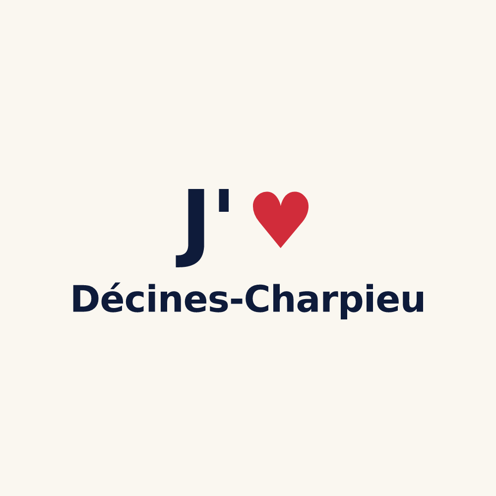 Tasse personnalisée Décines-Charpieu — design J'aime Décines-Charpieu