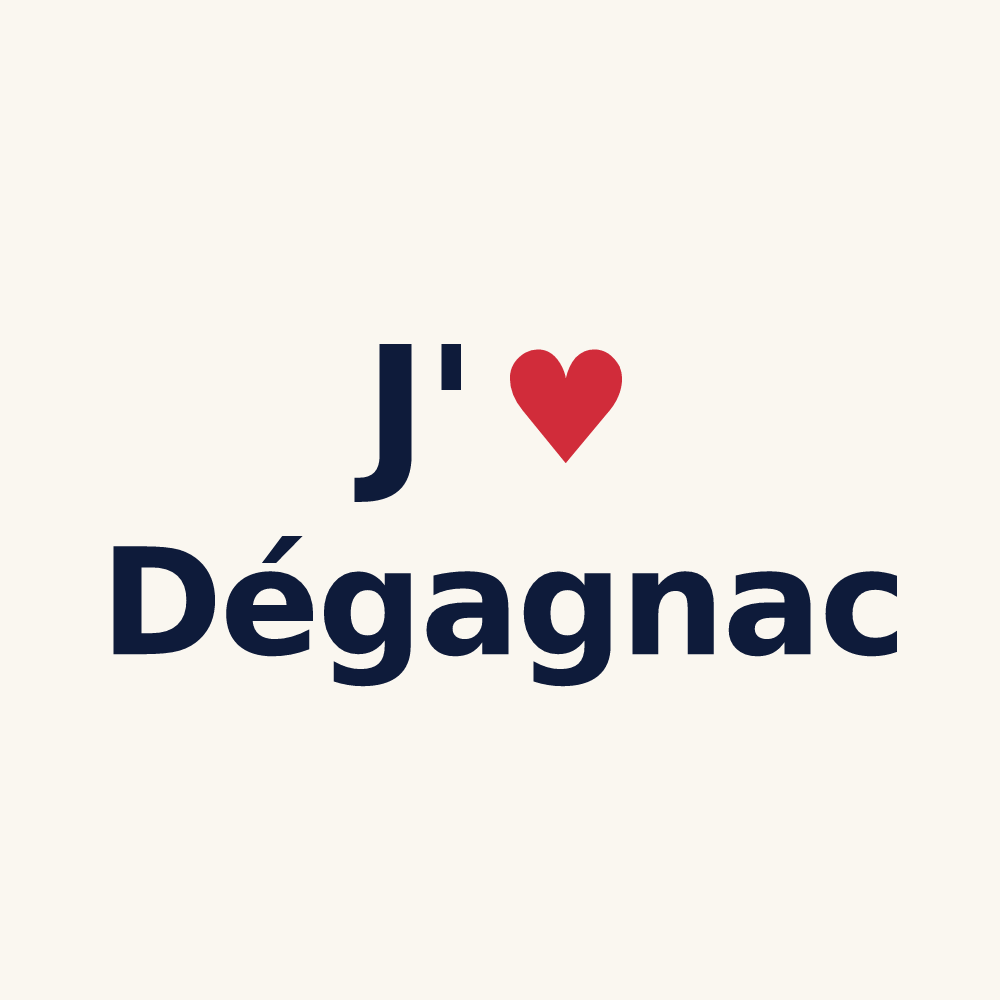 Tasse personnalisée Dégagnac — design J'aime Dégagnac