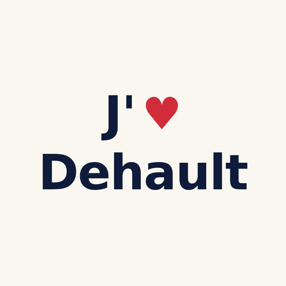 Tasse personnalisée Dehault — design J'aime Dehault