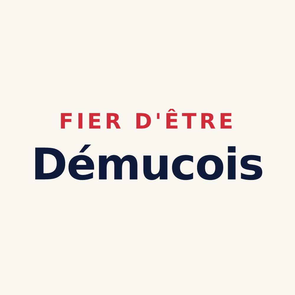 Tasse « Fier d'être Démucois » — design pour Dému