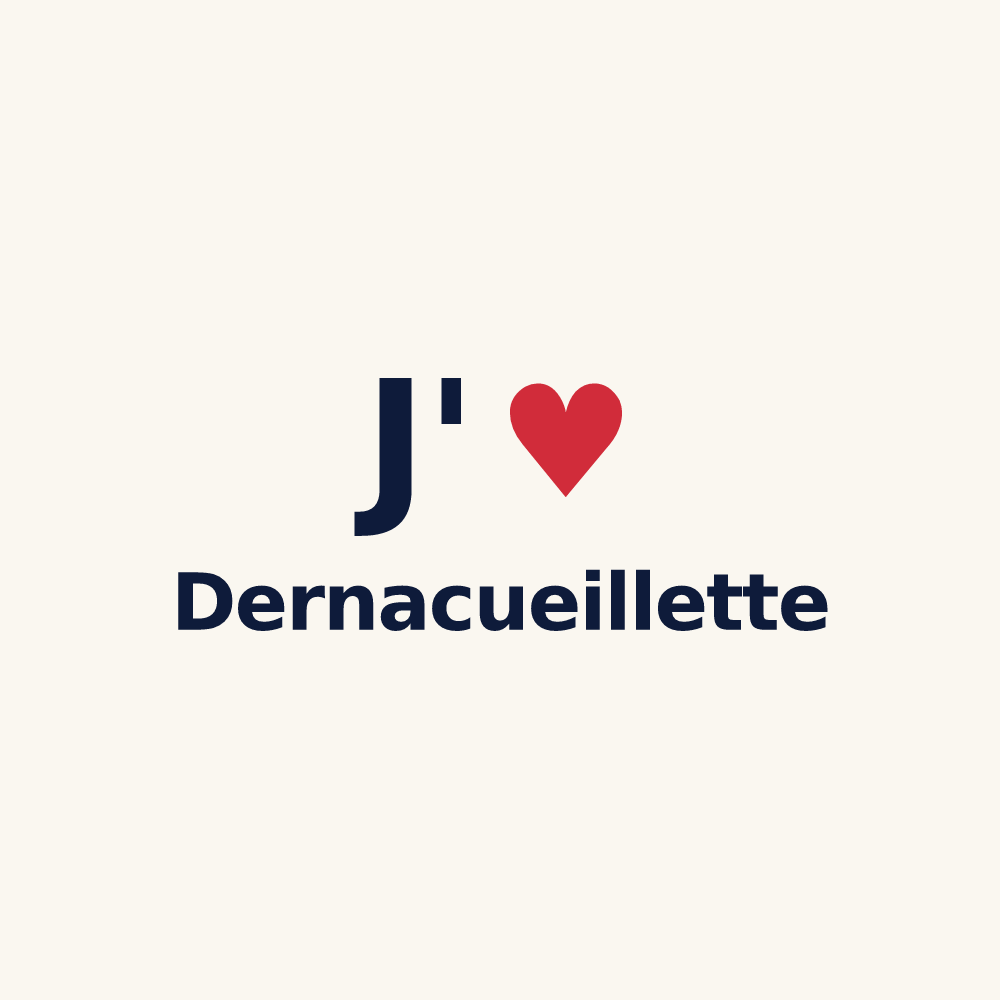 Tasse personnalisée Dernacueillette — design J'aime Dernacueillette