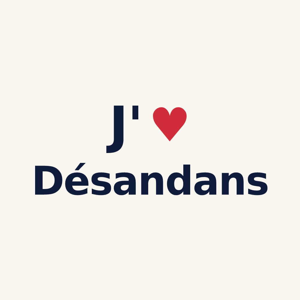 Tasse personnalisée Désandans — design J'aime Désandans