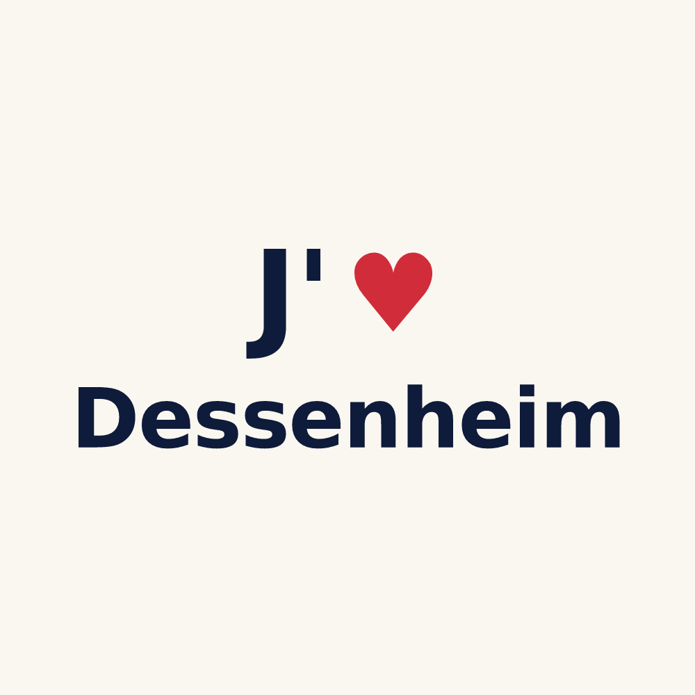 Tasse personnalisée Dessenheim — design « J'aime Dessenheim » imprimé sur la tasse