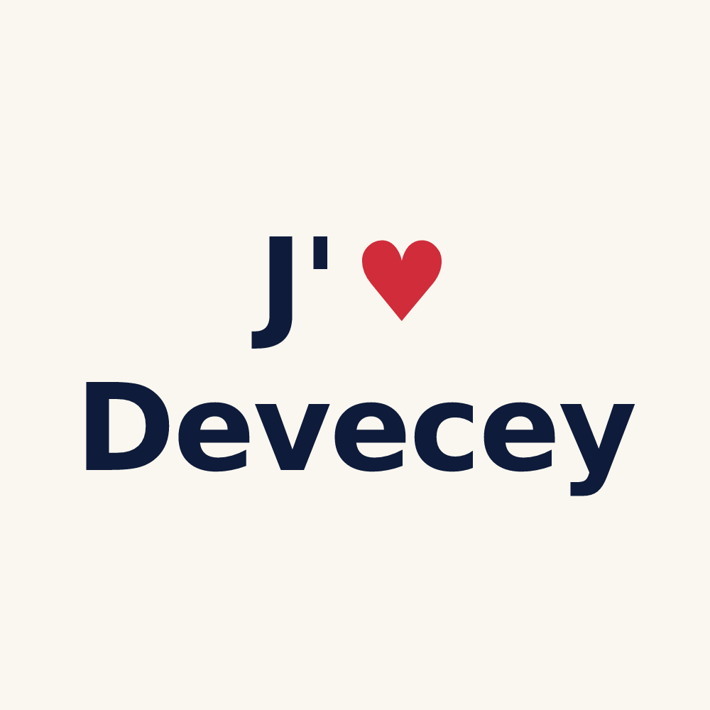 Tasse personnalisée Devecey — design J'aime Devecey