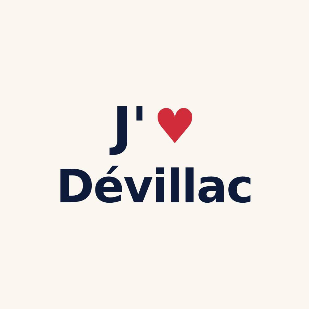 Tasse personnalisée Dévillac — design J'aime Dévillac