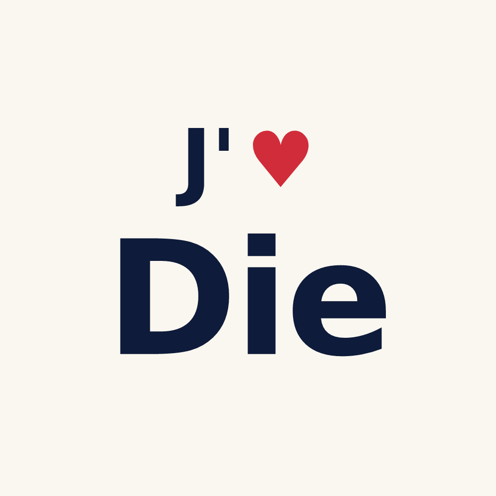 Tasse personnalisée Die — design J'aime Die