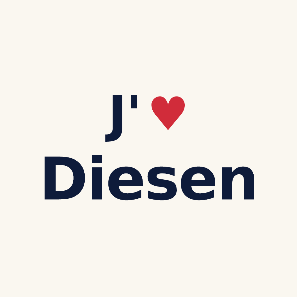 Tasse personnalisée Diesen — design « J'aime Diesen » imprimé sur la tasse