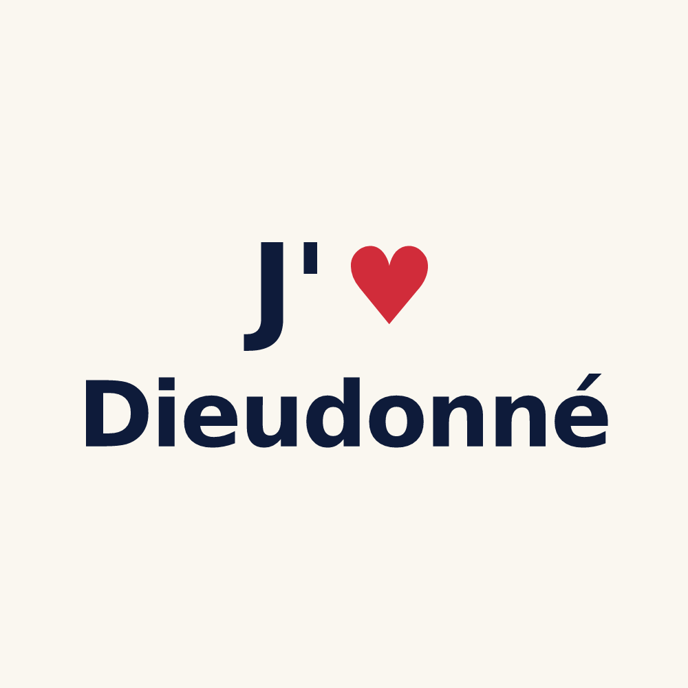 Tasse personnalisée Dieudonné — design J'aime Dieudonné
