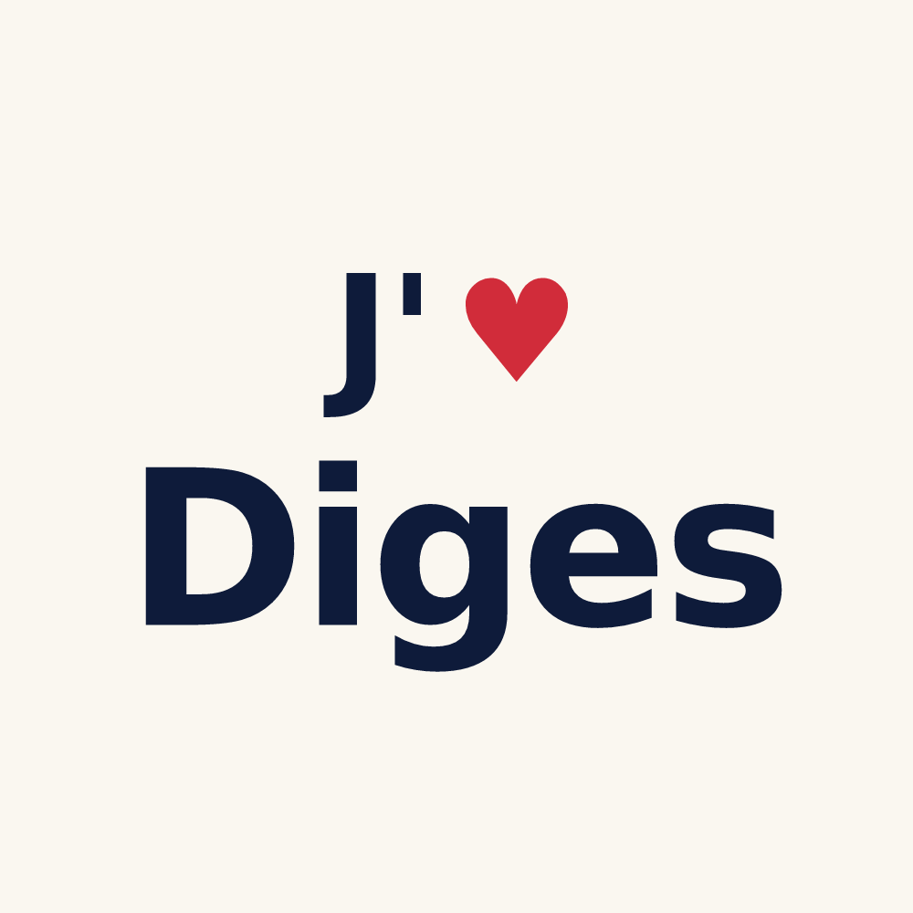 Tasse personnalisée Diges — design « J'aime Diges » imprimé sur la tasse