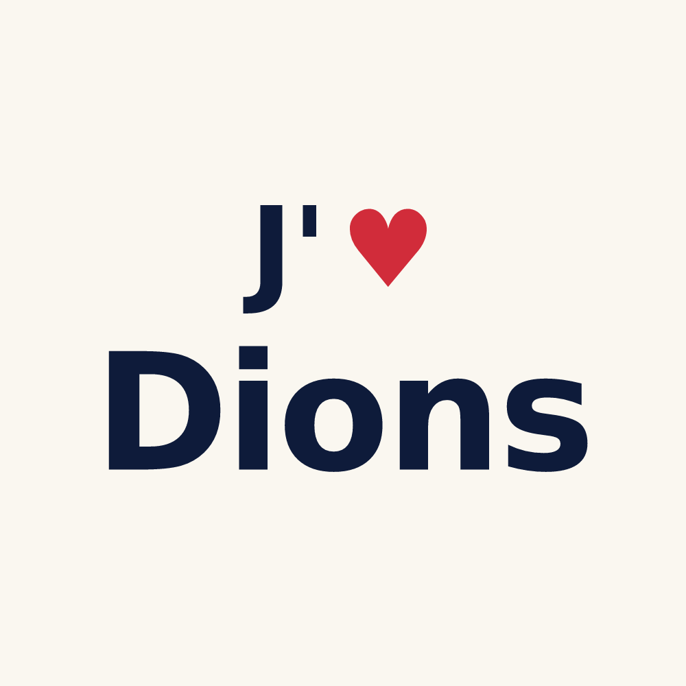 Tasse personnalisée Dions — design J'aime Dions