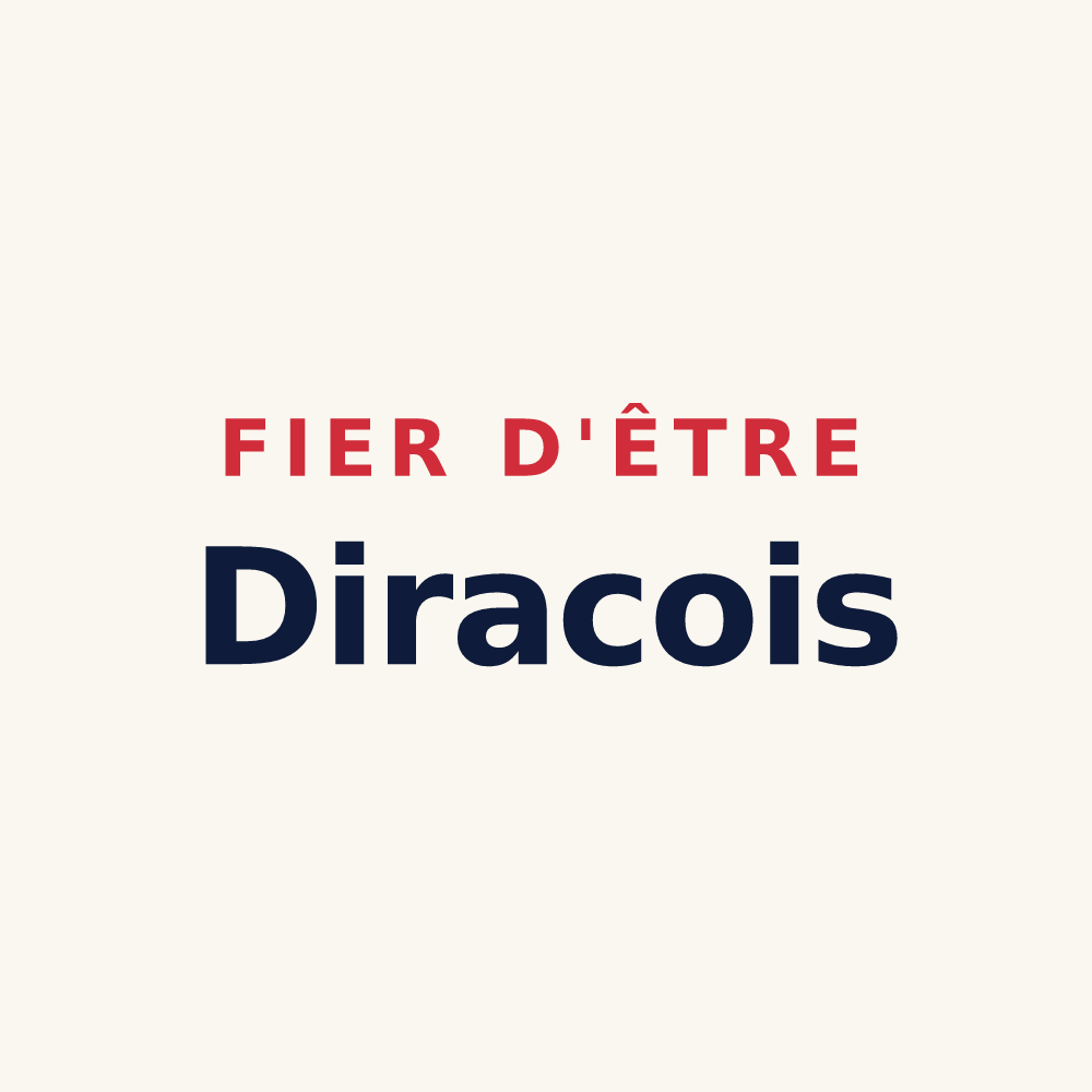 Tasse « Fier d'être Diracois » — design pour Dirac