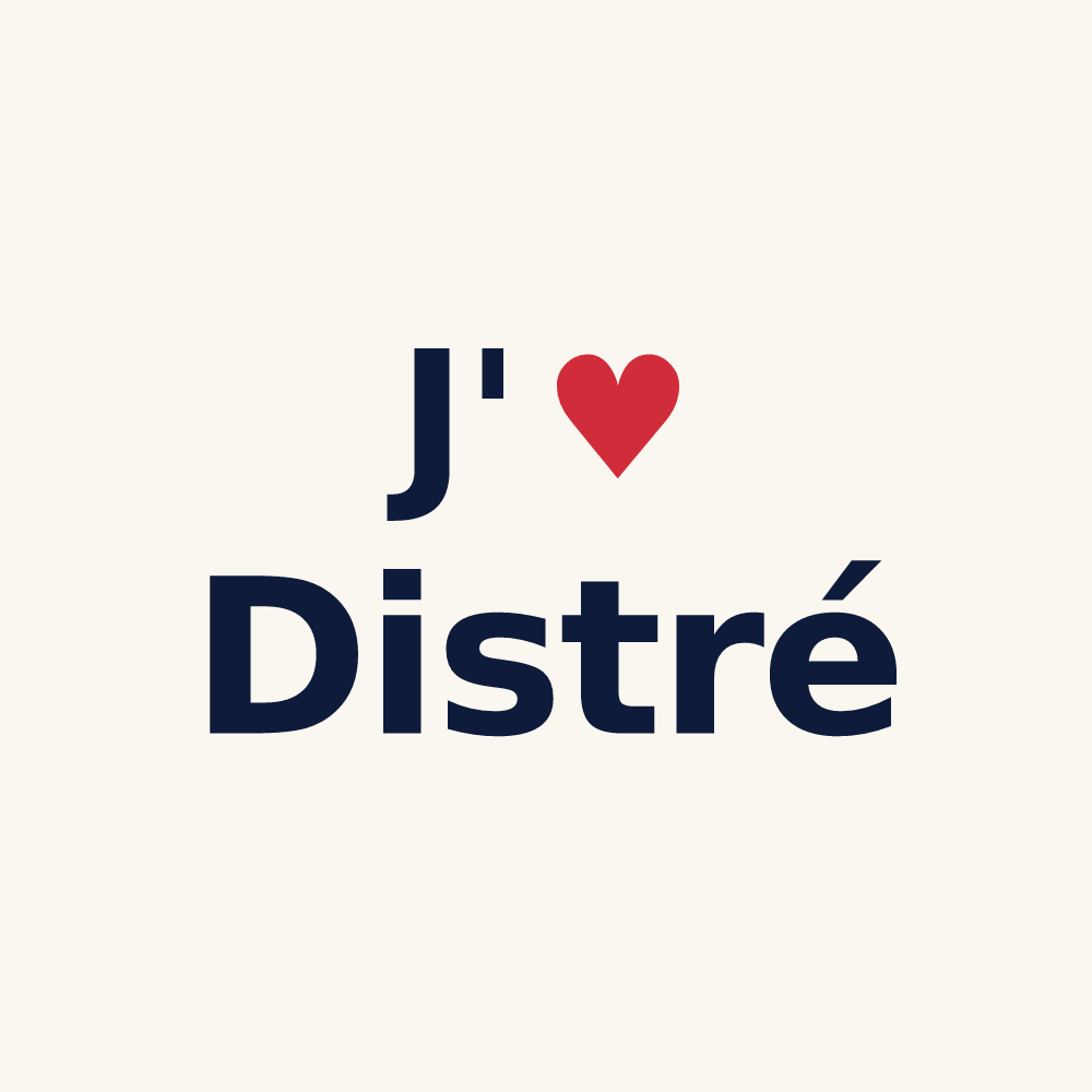 Tasse personnalisée Distré — design J'aime Distré