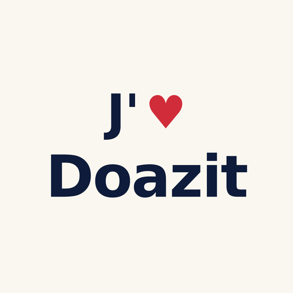 Tasse personnalisée Doazit — design J'aime Doazit