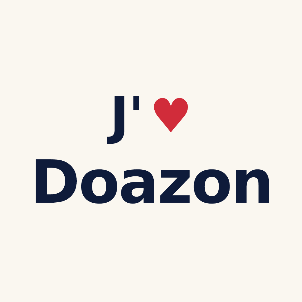 Tasse personnalisée Doazon — design J'aime Doazon