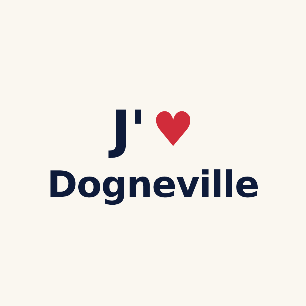 Tasse personnalisée Dogneville — design J'aime Dogneville