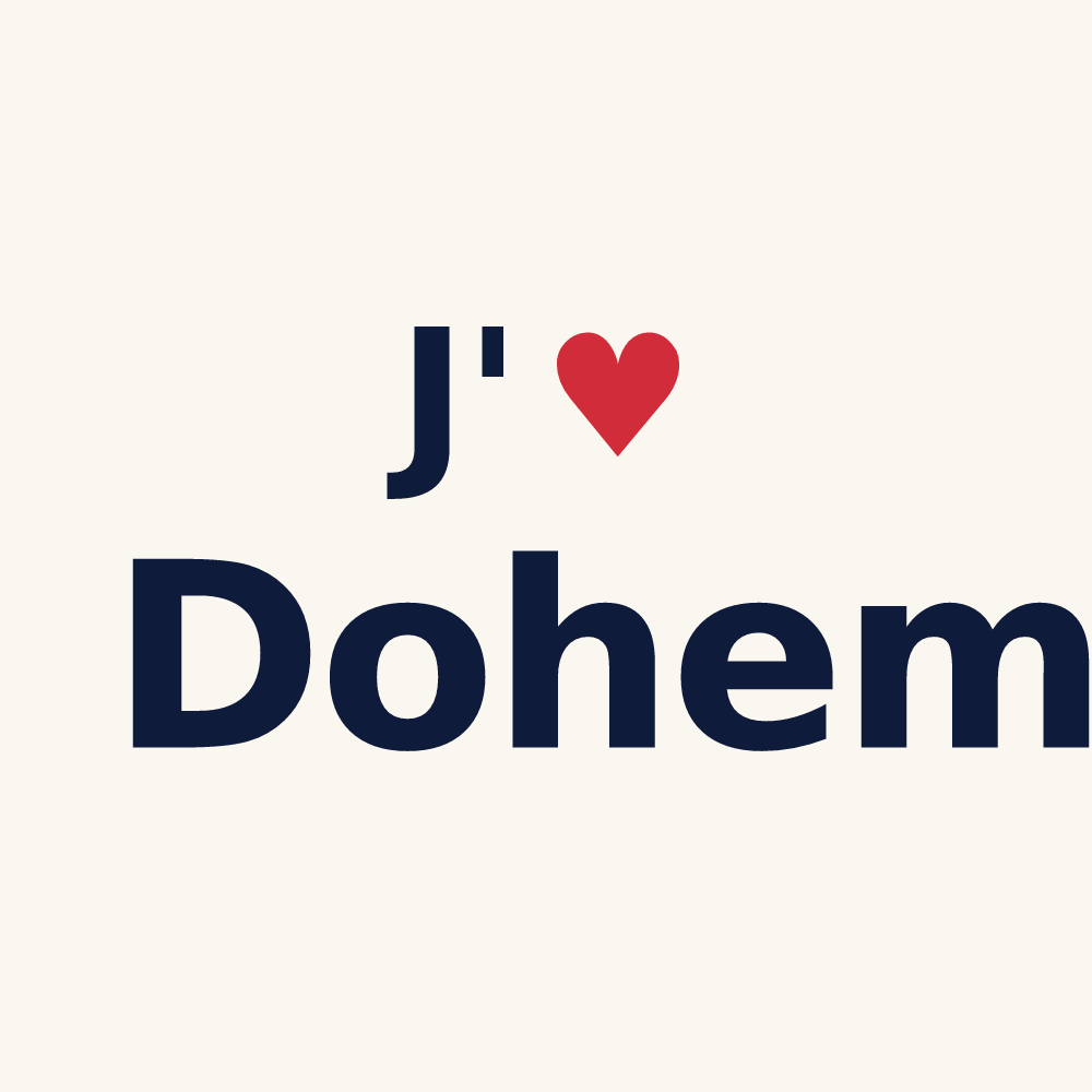Tasse personnalisée Dohem — design J'aime Dohem