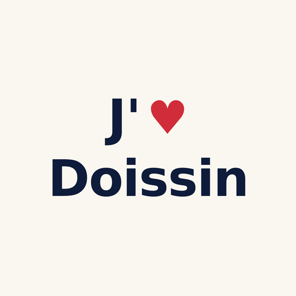 Tasse personnalisée Doissin — design J'aime Doissin