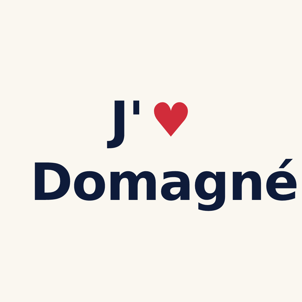 Tasse personnalisée Domagné — design J'aime Domagné