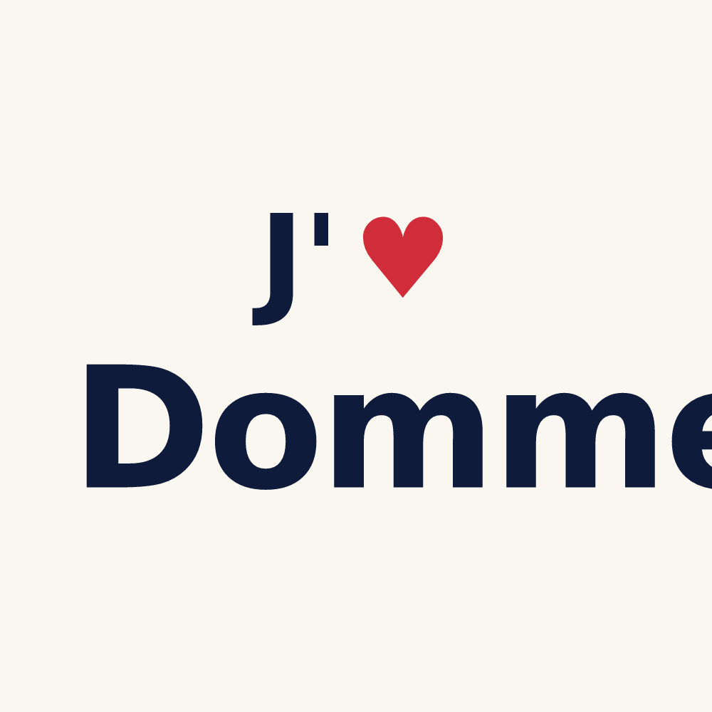 Tasse personnalisée Domme — design J'aime Domme